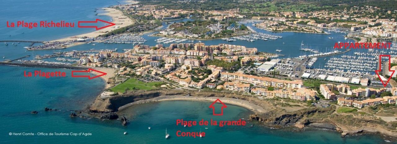 Cap D'Agde 300M Plage Du Mole,Vue Port,Parking,Lave Linge,Piscine Apartment Екстериор снимка